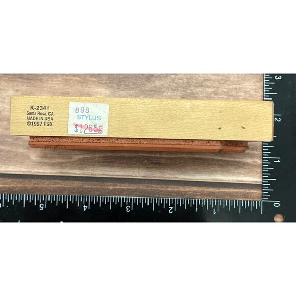 Vintage Rubber Stamp Victorian Christmas Living Room Scene PSX K-2341 - Picture 5 of 5